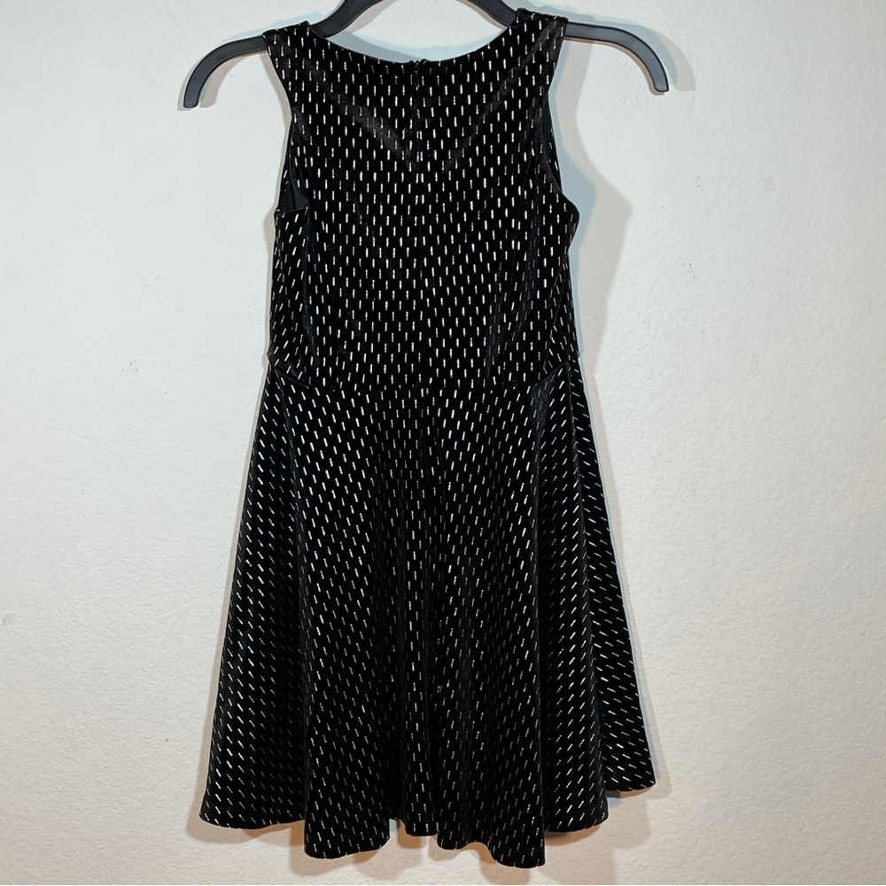 Girls Belle Badgley Mischka Black dress with silver Fit and Flare dress 10 - Picture 2 of 10